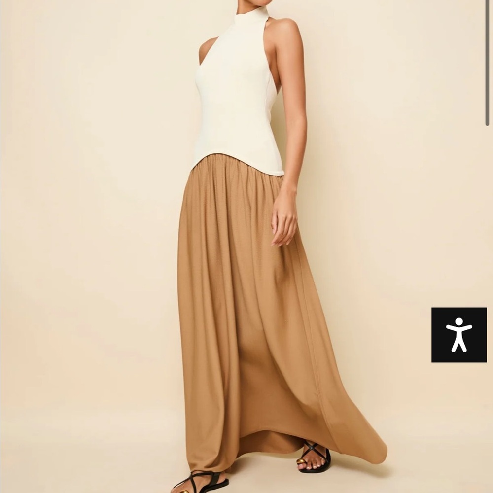 Solid & Striped Halter Soglio Dress Ecru Camel - Picture 5 of 6